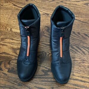 Stylish Black and Orange Women's Snow Boots